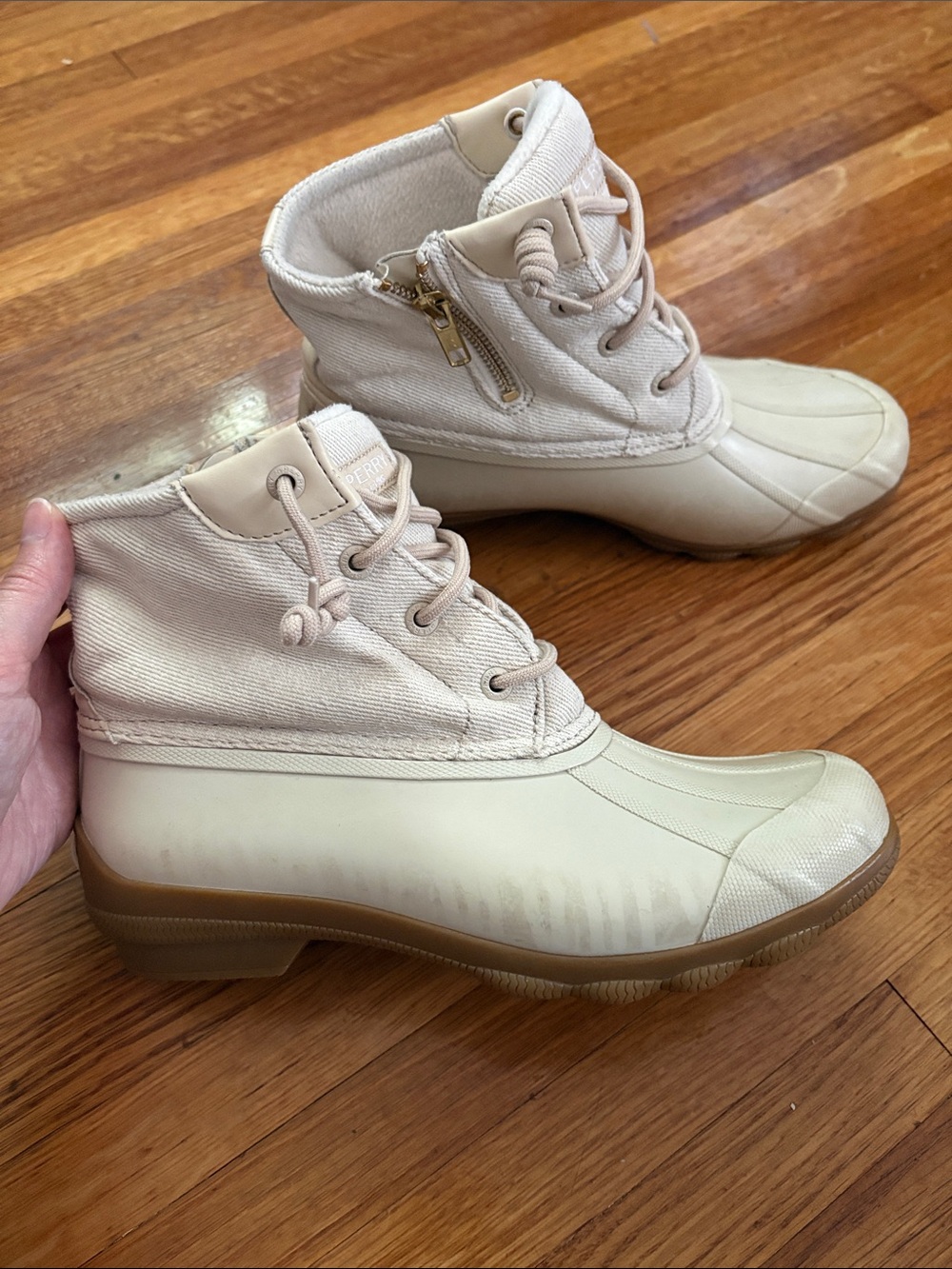 Sperry Beige/Cream Duck-Style Ankle Boots